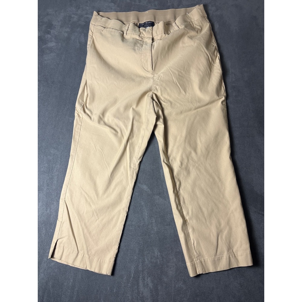 Lane Bryant Allie Stretch Tan Khaki Cropped Straight Leg Pants